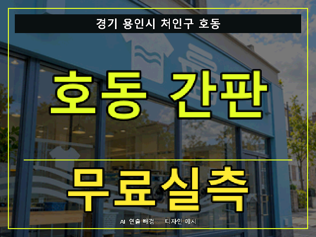 경기 용인시 처인구 호동 간판 제작 무료실측 안내 썸네일 · AI 연출 배경