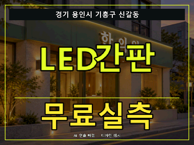 경기 용인시 기흥구 신갈동 LED간판 무료실측 안내 썸네일 · AI 연출 배경