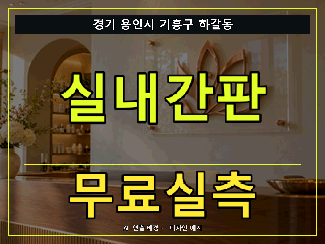 경기 용인시 기흥구 하갈동 실내간판 무료실측 안내 썸네일 · AI 연출 배경