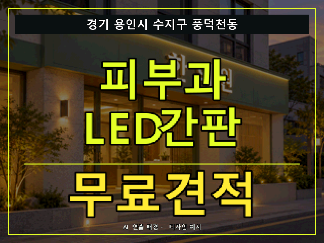 경기 용인시 수지구 풍덕천동 피부과 LED간판 무료견적 안내 썸네일 · AI 연출 배경