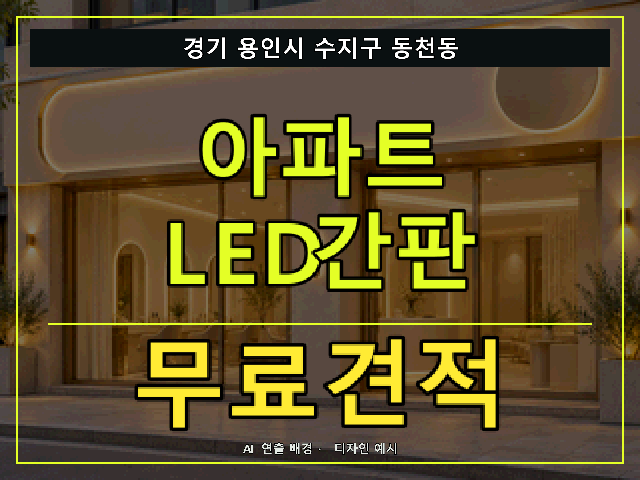 경기 용인시 수지구 동천동 아파트 LED간판 무료견적 안내 썸네일 · AI 연출 배경