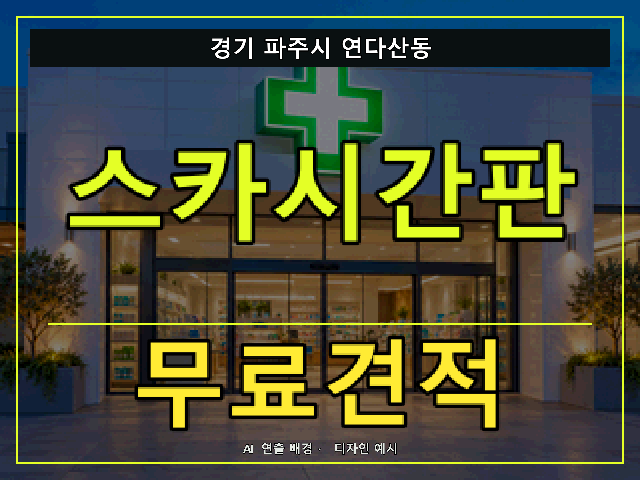 경기 파주시 연다산동 스카시간판 무료견적 안내 썸네일 · AI 연출 배경