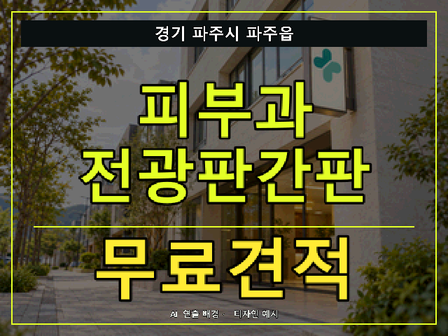 경기 파주시 파주읍 피부과 전광판간판 무료견적 안내 썸네일 · AI 연출 배경