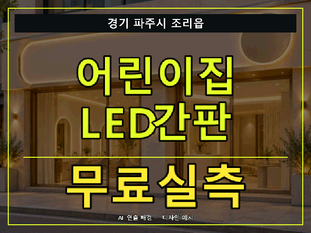 경기 파주시 조리읍 어린이집 LED간판 무료실측 안내 썸네일 · AI 연출 배경
