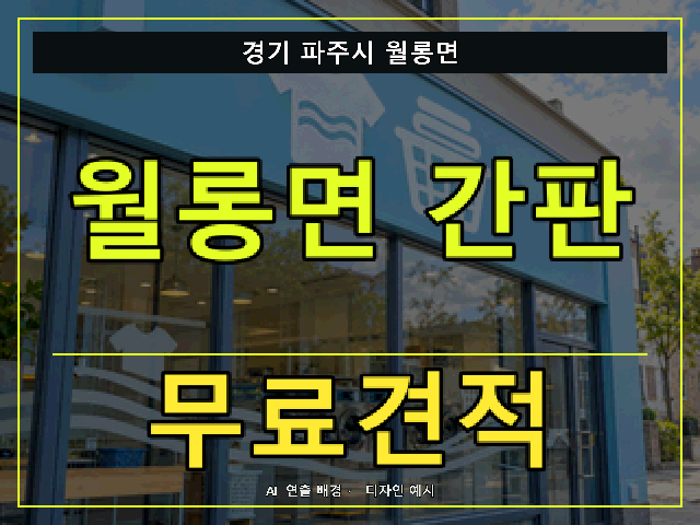 경기 파주시 월롱면 간판 제작 무료견적 안내 썸네일 · AI 연출 배경