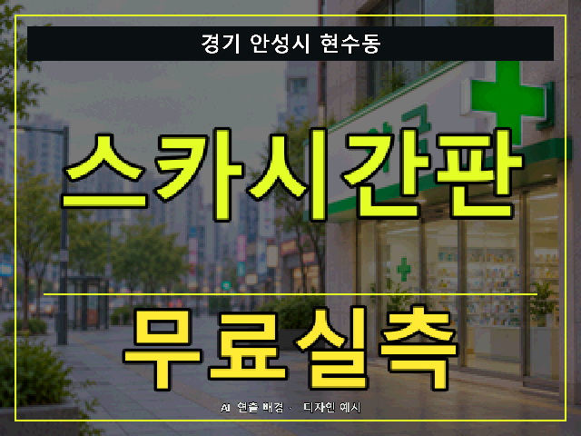 경기 안성시 현수동 스카시간판 무료실측 안내 썸네일 · AI 연출 배경