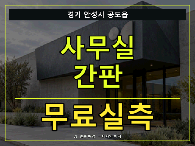 경기 안성시 공도읍 사무실 간판 무료실측 안내 썸네일 · AI 연출 배경