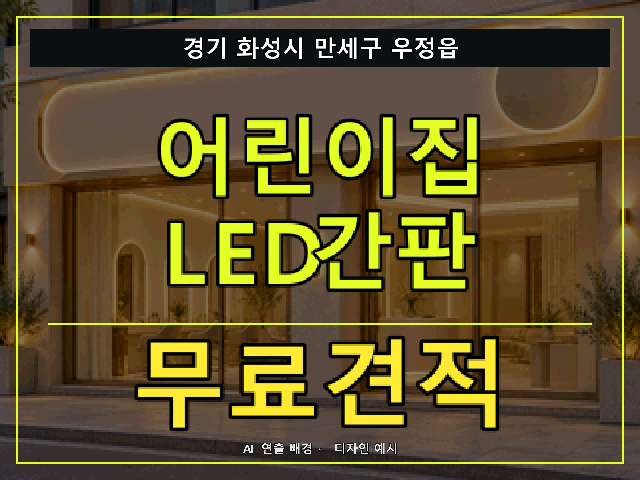 경기 화성시 만세구 우정읍 어린이집 LED간판 무료견적 안내 썸네일 · AI 연출 배경