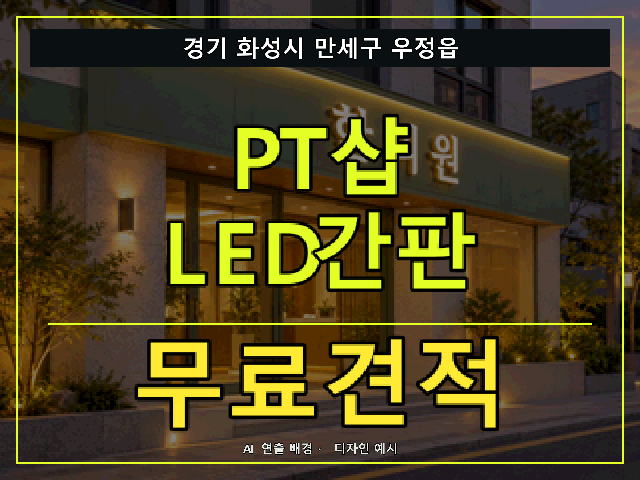 경기 화성시 만세구 우정읍 PT샵 LED간판 무료견적 안내 썸네일 · AI 연출 배경