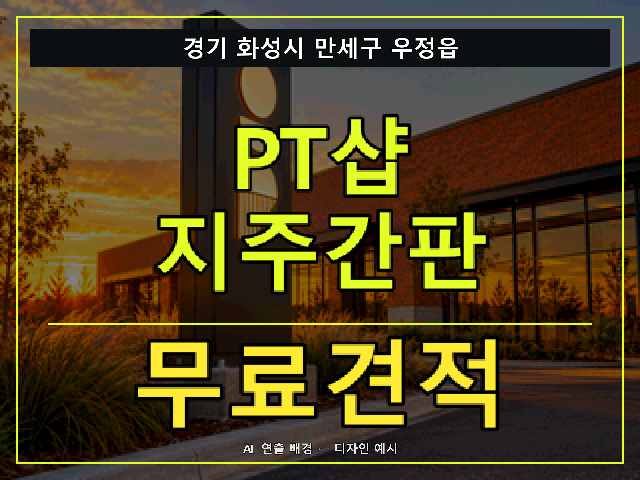 경기 화성시 만세구 우정읍 PT샵 지주간판 무료견적 안내 썸네일 · AI 연출 배경