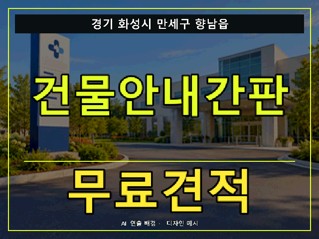 경기 화성시 만세구 향남읍 건물안내간판 무료견적 안내 썸네일 · AI 연출 배경