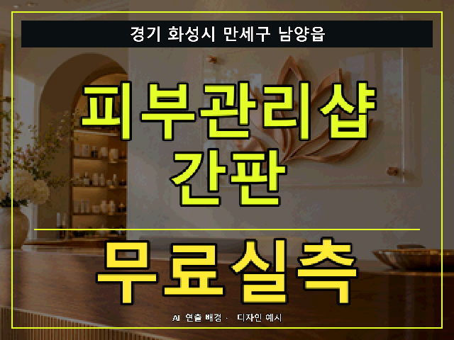 경기 화성시 만세구 남양읍 피부관리샵 간판 무료실측 안내 썸네일 · AI 연출 배경