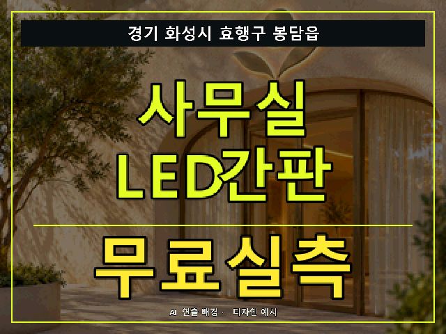 경기 화성시 효행구 봉담읍 사무실 LED간판 무료실측 안내 썸네일 · AI 연출 배경
