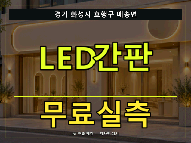 경기 화성시 효행구 매송면 LED간판 무료실측 안내 썸네일 · AI 연출 배경