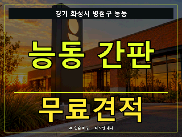 경기 화성시 병점구 능동 간판 제작 무료견적 안내 썸네일 · AI 연출 배경