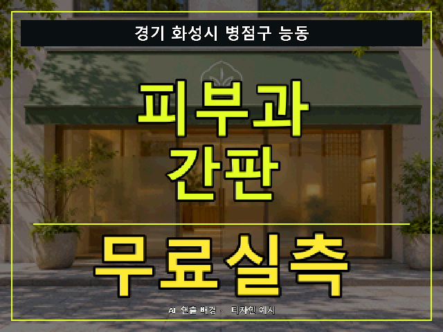 경기 화성시 병점구 능동 피부과 간판 무료실측 안내 썸네일 · AI 연출 배경