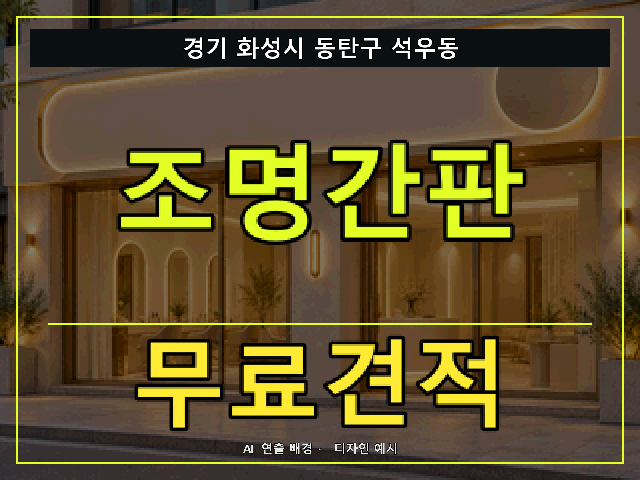 경기 화성시 동탄구 석우동 조명간판 무료견적 안내 썸네일 · AI 연출 배경