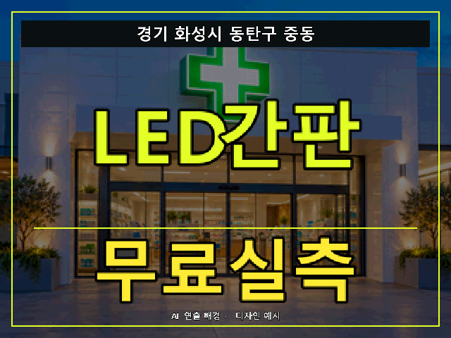 경기 화성시 동탄구 중동 LED간판 무료실측 안내 썸네일 · AI 연출 배경