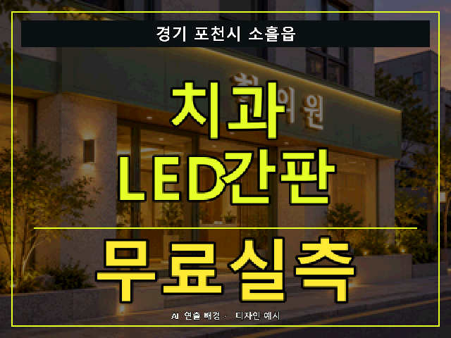 경기 포천시 소흘읍 치과 LED간판 무료실측 안내 썸네일 · AI 연출 배경