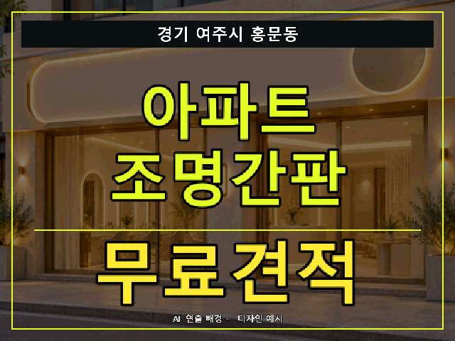 경기 여주시 홍문동 아파트 조명간판 무료견적 안내 썸네일 · AI 연출 배경