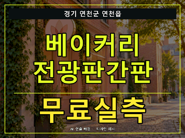 경기 연천군 연천읍 베이커리 전광판간판 무료실측 안내 썸네일 · AI 연출 배경