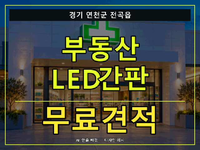 경기 연천군 전곡읍 부동산 LED간판 무료견적 안내 썸네일 · AI 연출 배경