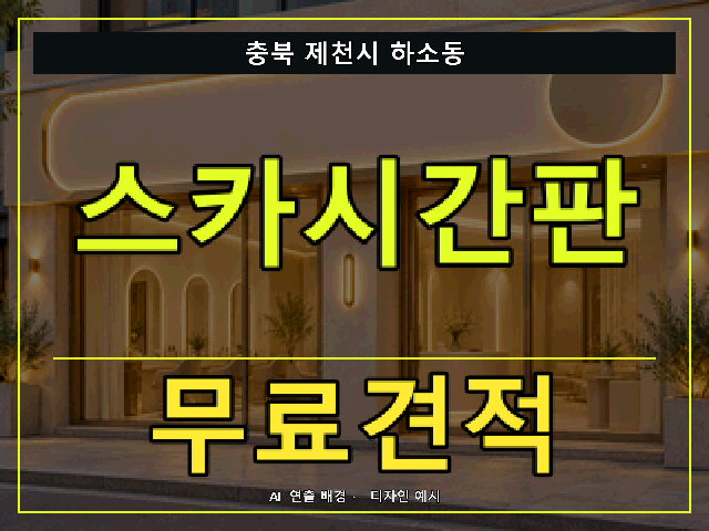 충북 제천시 하소동 스카시간판 무료견적 안내 썸네일 · AI 연출 배경