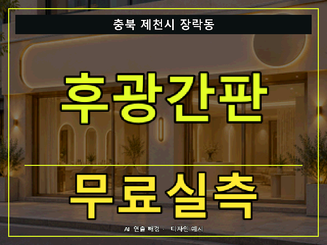 충북 제천시 장락동 후광간판 무료실측 안내 썸네일 · AI 연출 배경