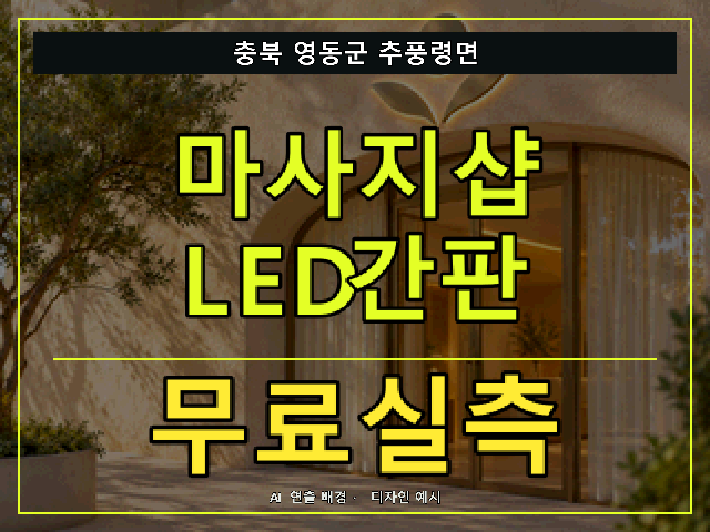 충북 영동군 추풍령면 마사지샵 LED간판 무료실측 안내 썸네일 · AI 연출 배경