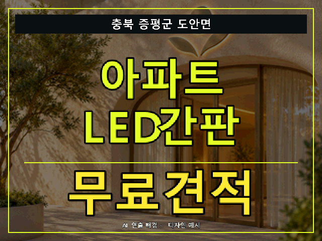 충북 증평군 도안면 아파트 LED간판 무료견적 안내 썸네일 · AI 연출 배경