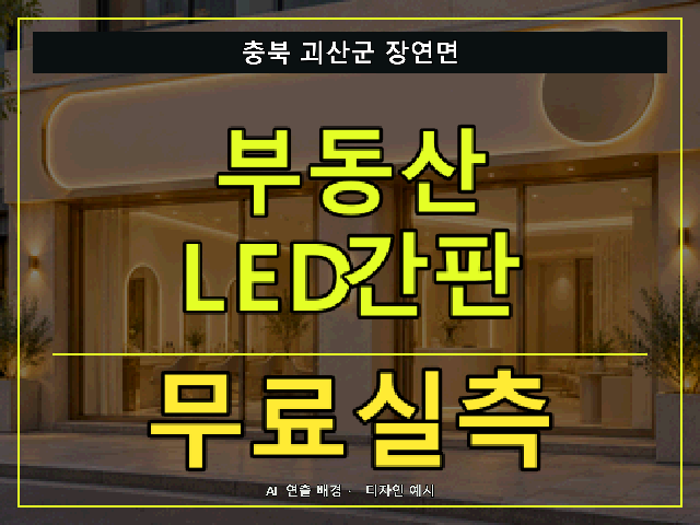 충북 괴산군 장연면 부동산 LED간판 무료실측 안내 썸네일 · AI 연출 배경