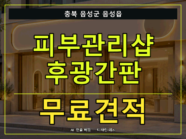 충북 음성군 음성읍 피부관리샵 후광간판 무료견적 안내 썸네일 · AI 연출 배경