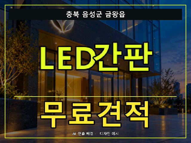 충북 음성군 금왕읍 LED간판 무료견적 안내 썸네일 · AI 연출 배경