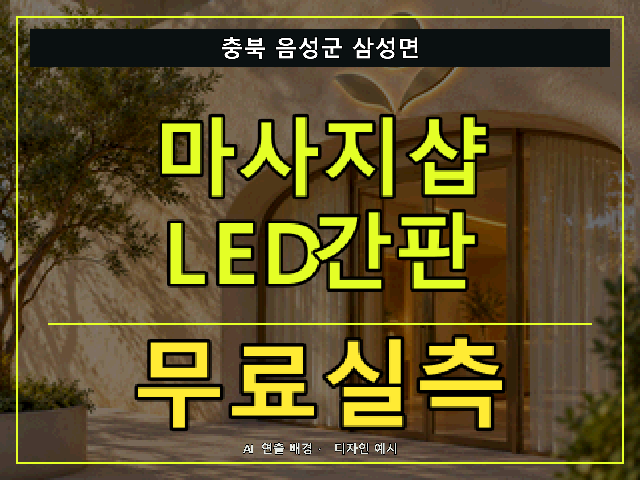 충북 음성군 삼성면 마사지샵 LED간판 무료실측 안내 썸네일 · AI 연출 배경