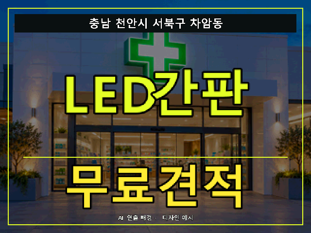 충남 천안시 서북구 차암동 LED간판 무료견적 안내 썸네일 · AI 연출 배경