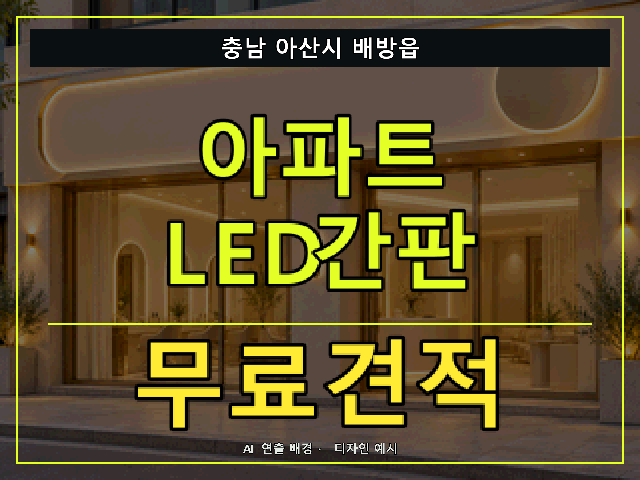 충남 아산시 배방읍 아파트 LED간판 무료견적 안내 썸네일 · AI 연출 배경