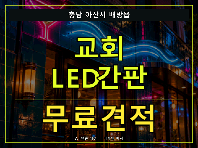 충남 아산시 배방읍 교회 LED간판 무료견적 안내 썸네일 · AI 연출 배경