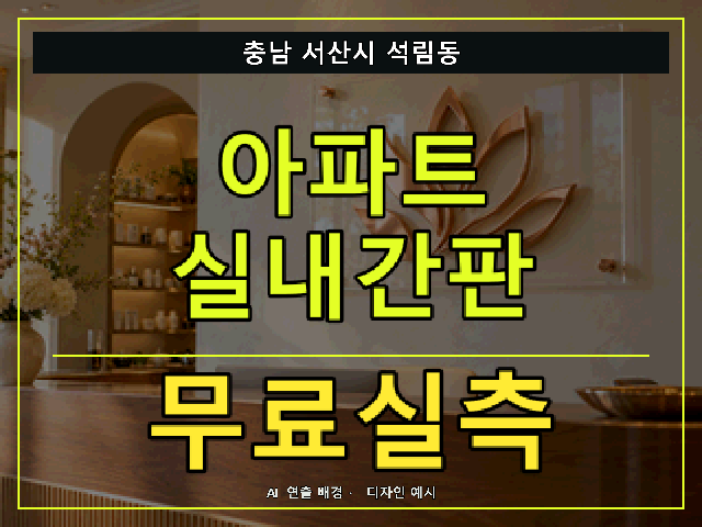 충남 서산시 석림동 아파트 실내간판 무료실측 안내 썸네일 · AI 연출 배경