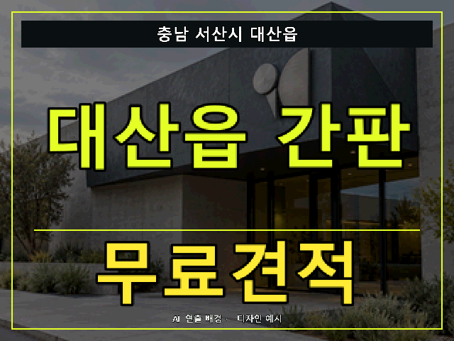 충남 서산시 대산읍 간판 제작 무료견적 안내 썸네일 · AI 연출 배경
