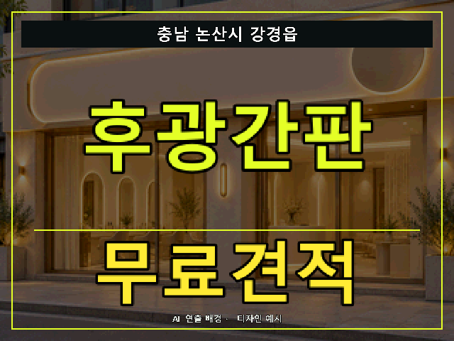 충남 논산시 강경읍 후광간판 무료견적 안내 썸네일 · AI 연출 배경