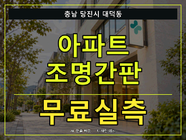 충남 당진시 대덕동 아파트 조명간판 무료실측 안내 썸네일 · AI 연출 배경