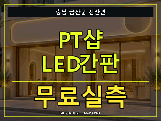 충남 금산군 진산면 PT샵 LED간판 무료실측 안내 썸네일 · AI 연출 배경