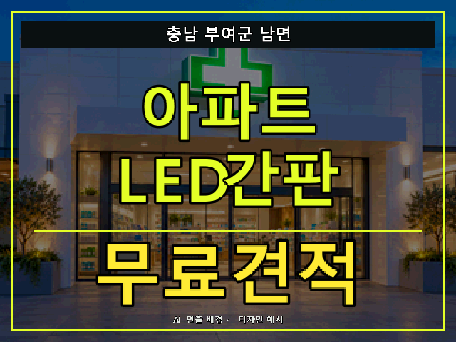 충남 부여군 남면 아파트 LED간판 무료견적 안내 썸네일 · AI 연출 배경