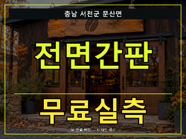 충남 서천군 문산면 전면간판 무료실측 안내 썸네일 · AI 연출 배경