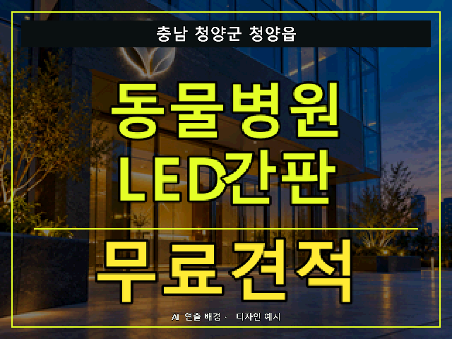 충남 청양군 청양읍 동물병원 LED간판 무료견적 안내 썸네일 · AI 연출 배경