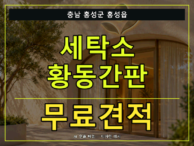 충남 홍성군 홍성읍 세탁소 황동간판 무료견적 안내 썸네일 · AI 연출 배경
