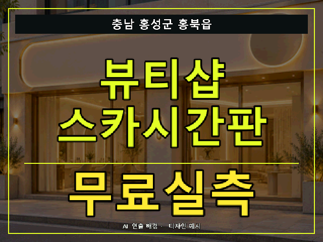 충남 홍성군 홍북읍 뷰티샵 스카시간판 무료실측 안내 썸네일 · AI 연출 배경