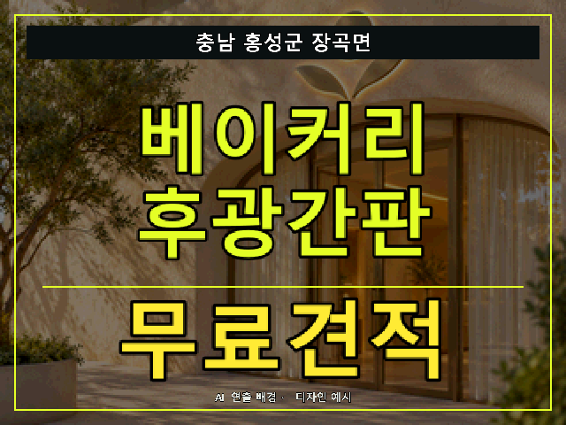 충남 홍성군 장곡면 베이커리 후광간판 무료견적 안내 썸네일 · AI 연출 배경