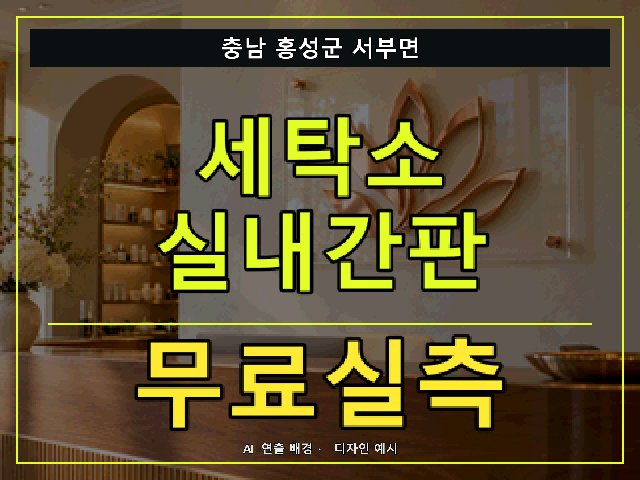 충남 홍성군 서부면 세탁소 실내간판 무료실측 안내 썸네일 · AI 연출 배경
