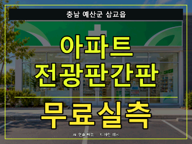 충남 예산군 삽교읍 아파트 전광판간판 무료실측 안내 썸네일 · AI 연출 배경